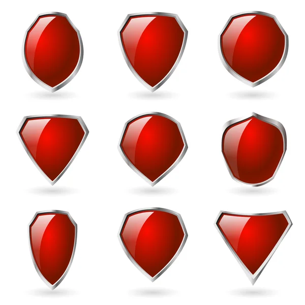 Red shields — Stock Vector