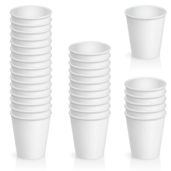 Набор пустой бумажной чашки — стоковый вектор