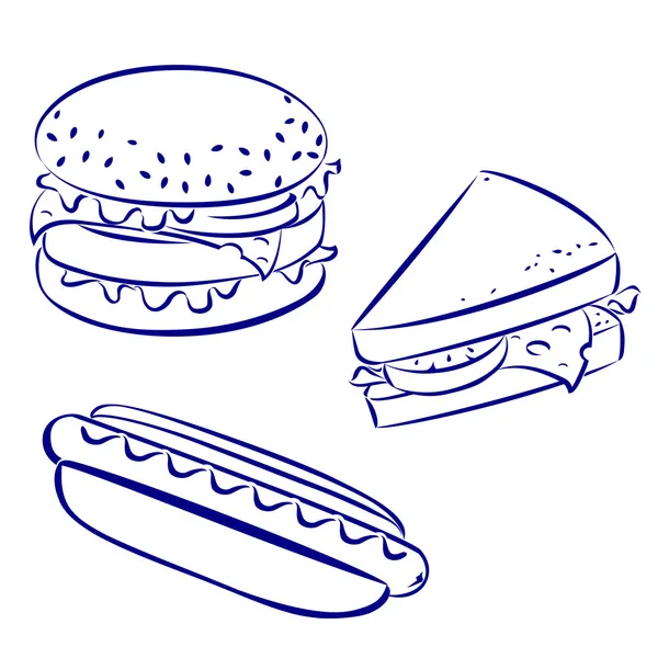 Fast Food simgeleri — Stok Vektör