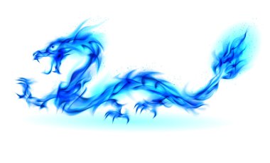 Blue fire Dragon clipart