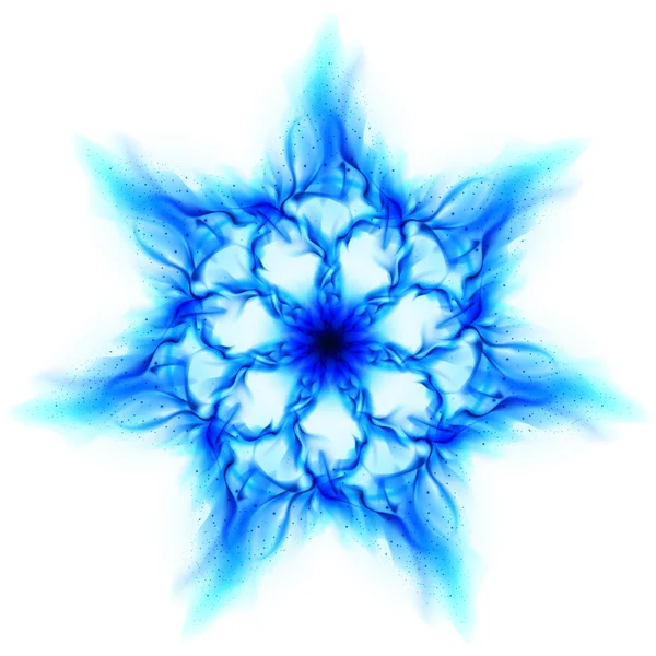 Blaues brennendes Feuerkreuz — Stockfoto