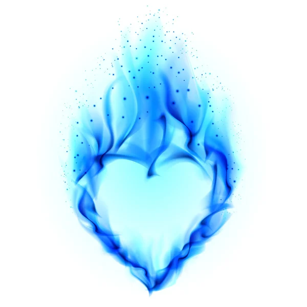 Corazón en fuego azul — Foto de Stock