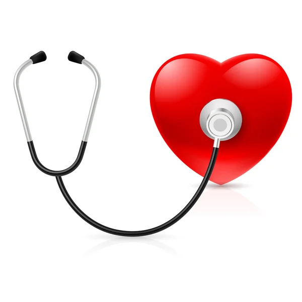 Stetoskop a srdce — Stockový vektor
