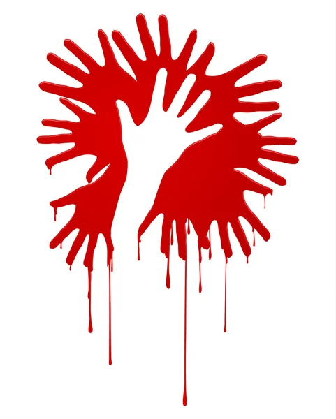 Abstraktní krvavé ruce — Stockový vektor