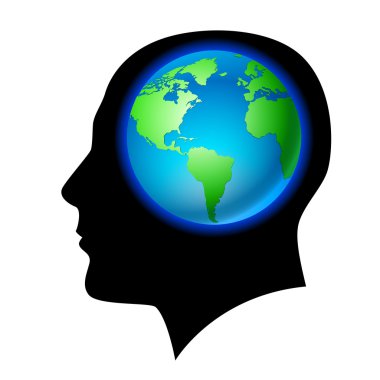 Man brain is the land clipart