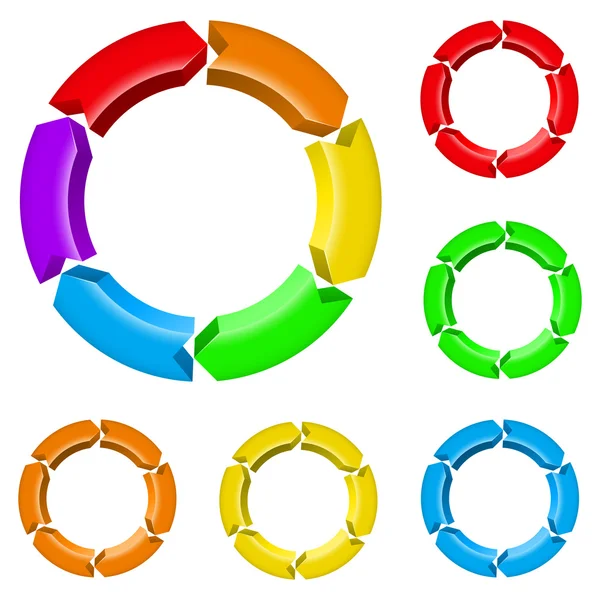 Set van pijl cirkels — Stockvector