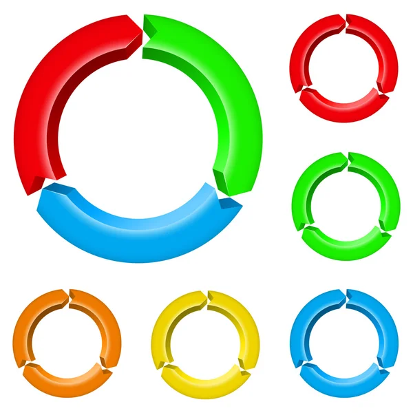 Conjunto de círculos de seta — Vetor de Stock