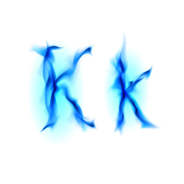 Огненный шрифт. Буква K — стоковое фото