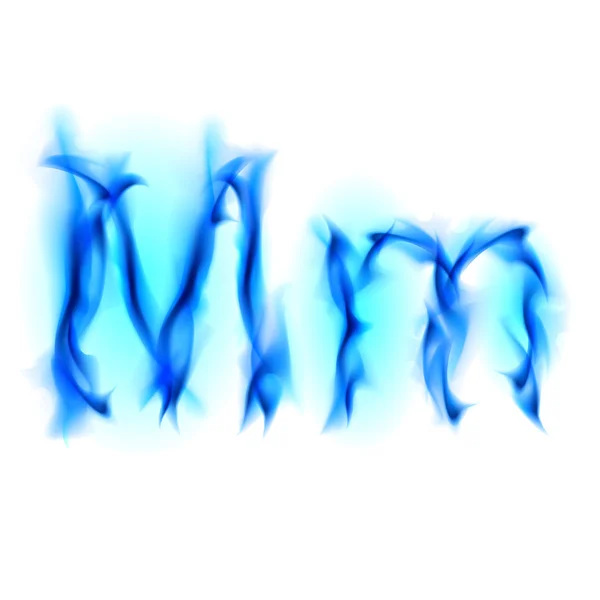 Огненный шрифт. Буква M — стоковое фото