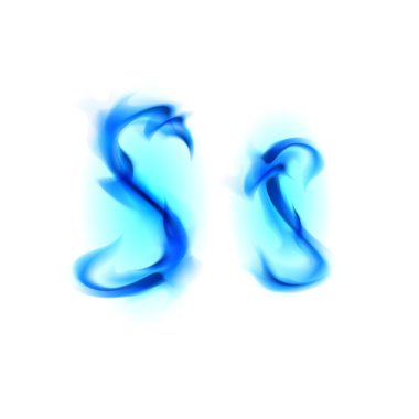 Fiery font. Letter S clipart