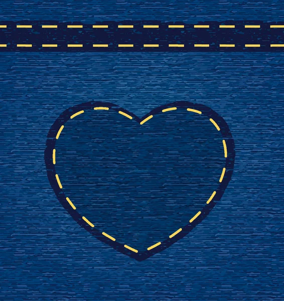 Валентинне серце на фоні джинсів — стокове фото
