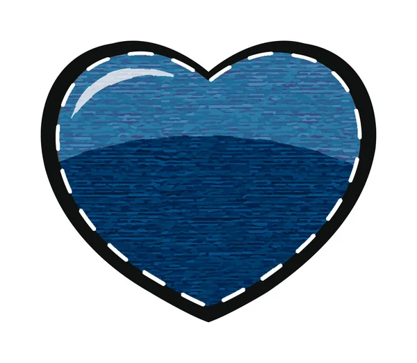 Valentine heart on jeans background — 스톡 사진