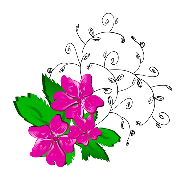 Hand-drawn flowers — Stock Photo, Image