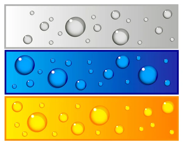 Conjunto de banderas de colores con gotas de agua —  Fotos de Stock