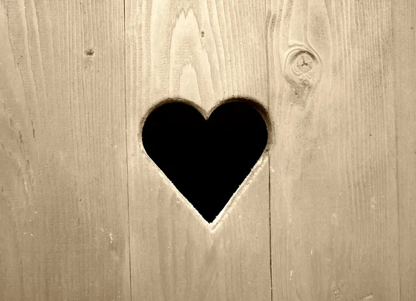 stock image Retro detail of wooden door with heart