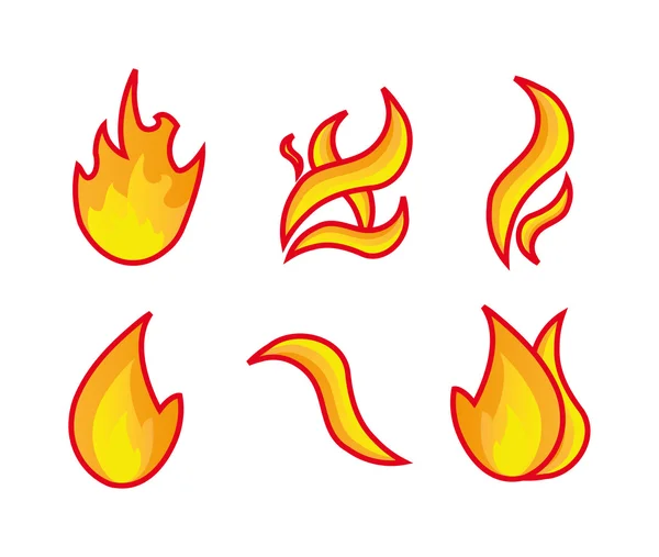 Fire flames. Set. — Stock Photo, Image