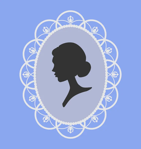 Силуэт женского портрета — стоковый вектор