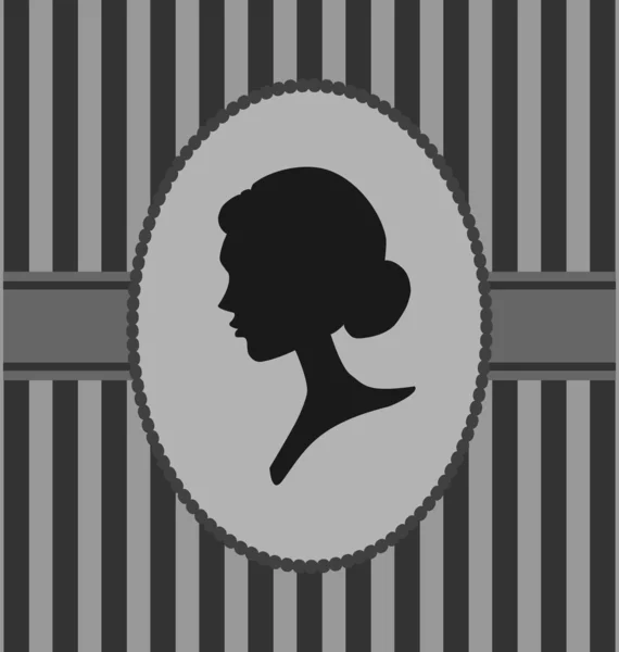 Kadın portre siluet — Stok Vektör