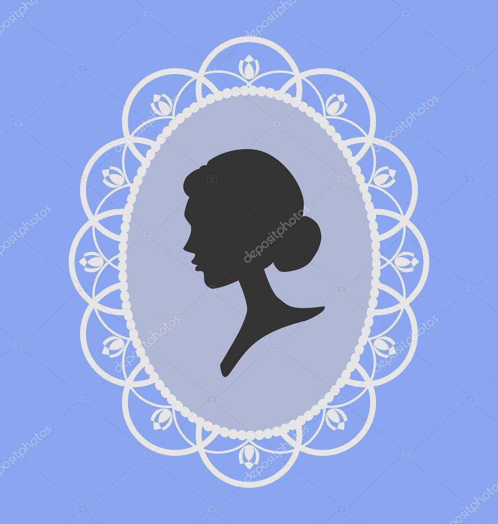 woman profile silhouette vintage