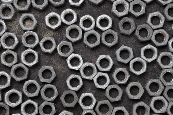 Set of chrome nuts — Stock Photo, Image