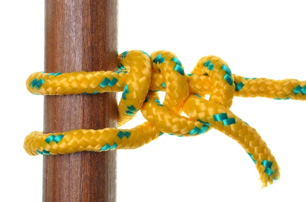 ロープおよび結び目と木の棒 — ストック写真
