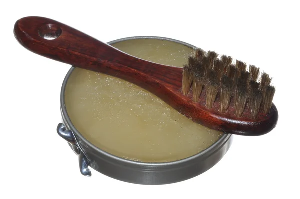 stock image Shoe polish and brush