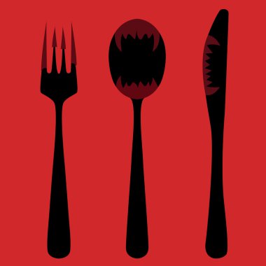 Knife, fork and spoon clipart