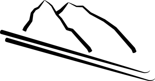 山の中でスキー — ストックベクタ