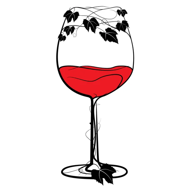 stock vector Glass of red wine