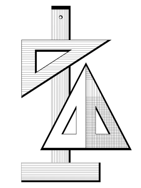 幾何の正方形と線 — ストックベクタ