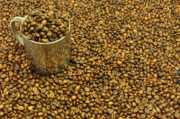 Pot coffee beans — Stock Photo, Image