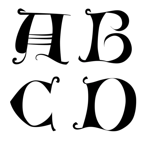 Stock vector Vintage basic font alphabet
