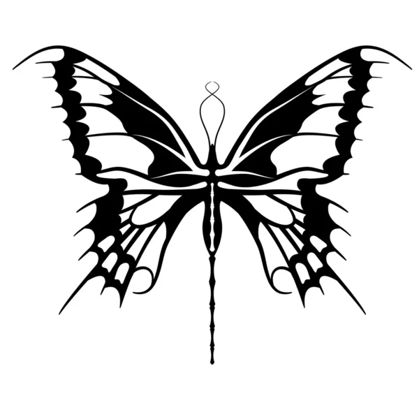 Θηλυκό πεταλούδα τατουάζ — Διανυσματικό Αρχείο