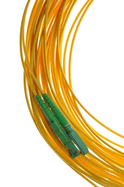 Conectores de fibra óptica E2000 / APC — Fotografia de Stock
