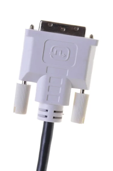 DVI plug computer to monitor cable — Zdjęcie stockowe