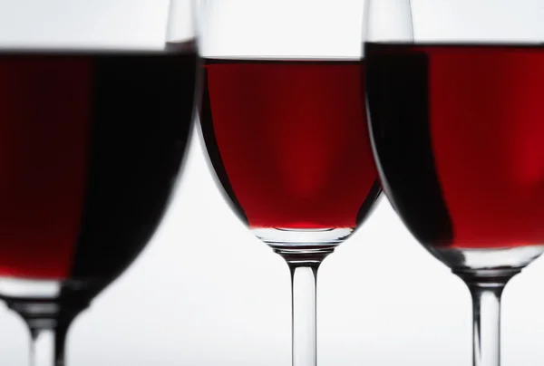 赤ワイングラス3枚 — ストック写真