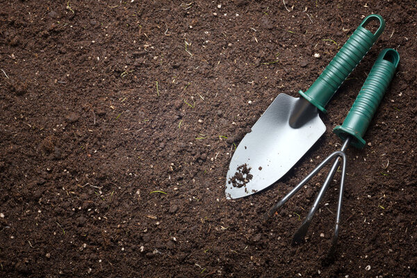 Soil with shovel