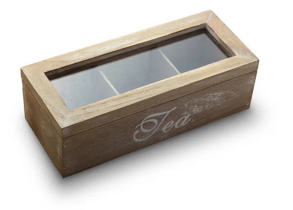 Caixa de chá de madeira — Fotografia de Stock