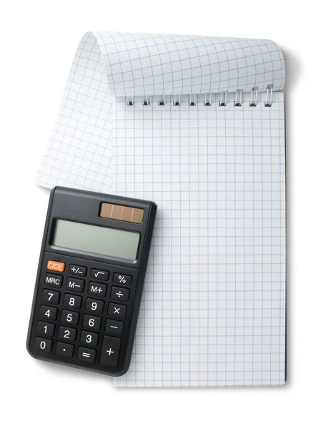 Caderno e calculadora — Fotografia de Stock