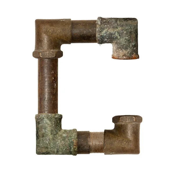 Alfabeto de tuberías viejas — Stockfoto