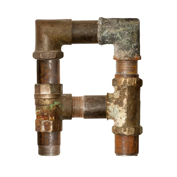 Alphabet of old pipes — Stock Photo, Image