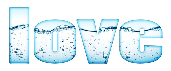 Fala wody "miłość" — Zdjęcie stockowe