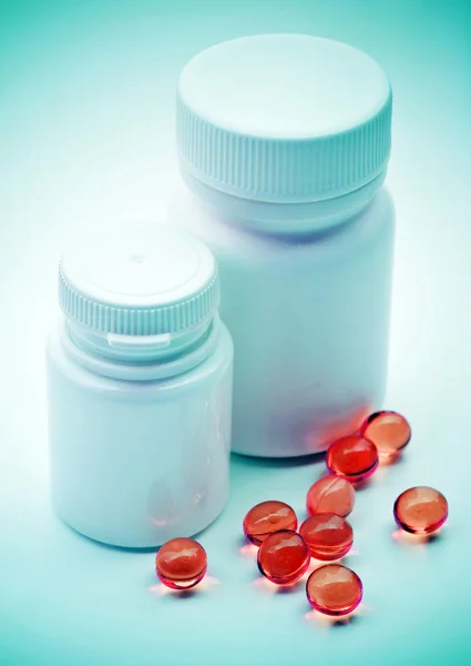 Χάπια βιταμίνης c και δοχεία — Φωτογραφία Αρχείου