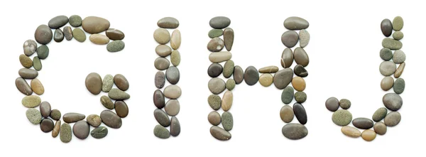 Alphabet of ocean stones — Stock Photo, Image
