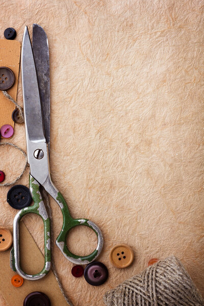 Scissors and buttons