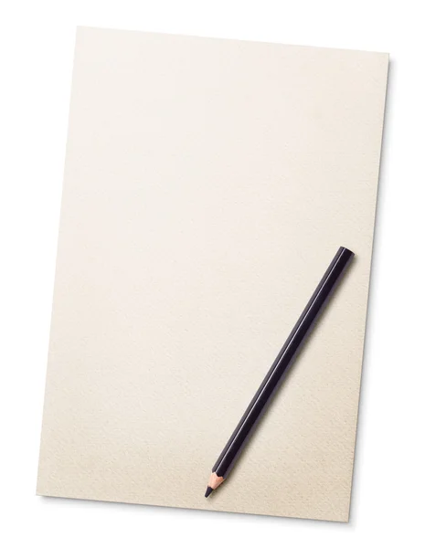 Лист бумаги с карандашом — стоковое фото