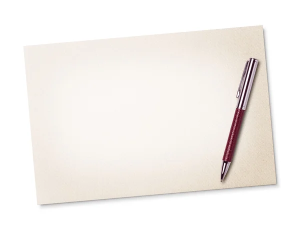 Pen en Opmerking papier — Stockfoto