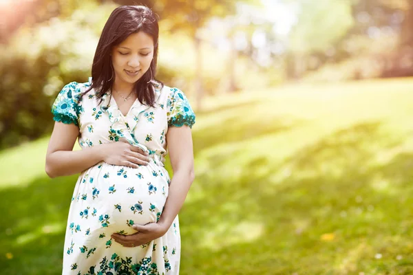 Embarazada asiático mujer — Foto de Stock