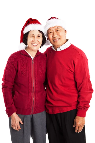 Senior asiatisches Paar feiert Weihnachten — Stockfoto