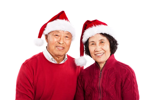 Noel Kutlamaları kıdemli Asya çift — Stok fotoğraf